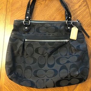 Large black coach purse.